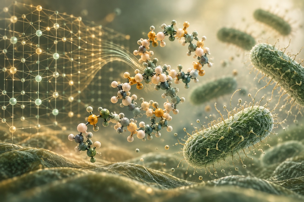 Imagen ilustrativa generada con IA: Se utilizó inteligencia artificial para mejorar moléculas antibacterianas